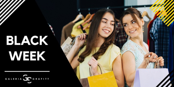 Startuje Black Week w Galerii Grafitt – poznaj listę rabatów Moda, LIFESTYLE - Na ten okres czekają wszyscy łowcy okazji. Black Friday, a w przypadku niektórych sklepów czy butików Black Weekend to doskonała okazja, by skorzystać ze specjalnych ofert i wysokich rabatów.